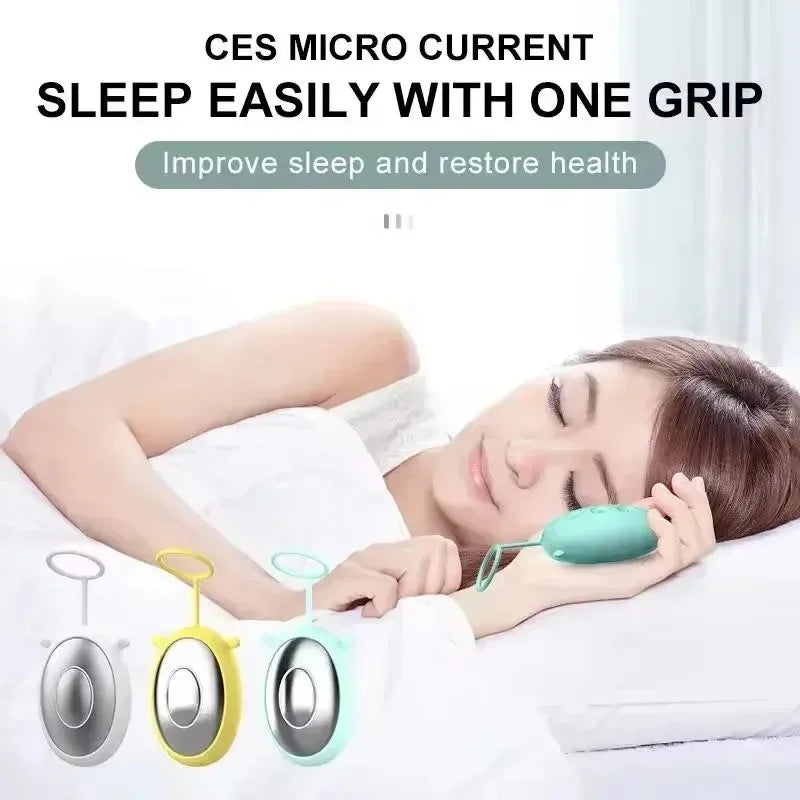 Handheld Microcurrent Sleep Aid Device with EMS Pulse Stimulation for Anxiety Relief Insomnia Home Travel Use
