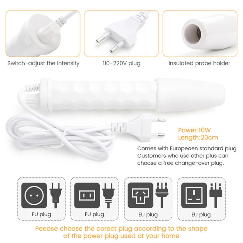4 in 1 High Frequency Skin Therapy Wand Machine Microcurrent Massage Skin Rejuvenation Tightening Wrinkle Reducing Tool