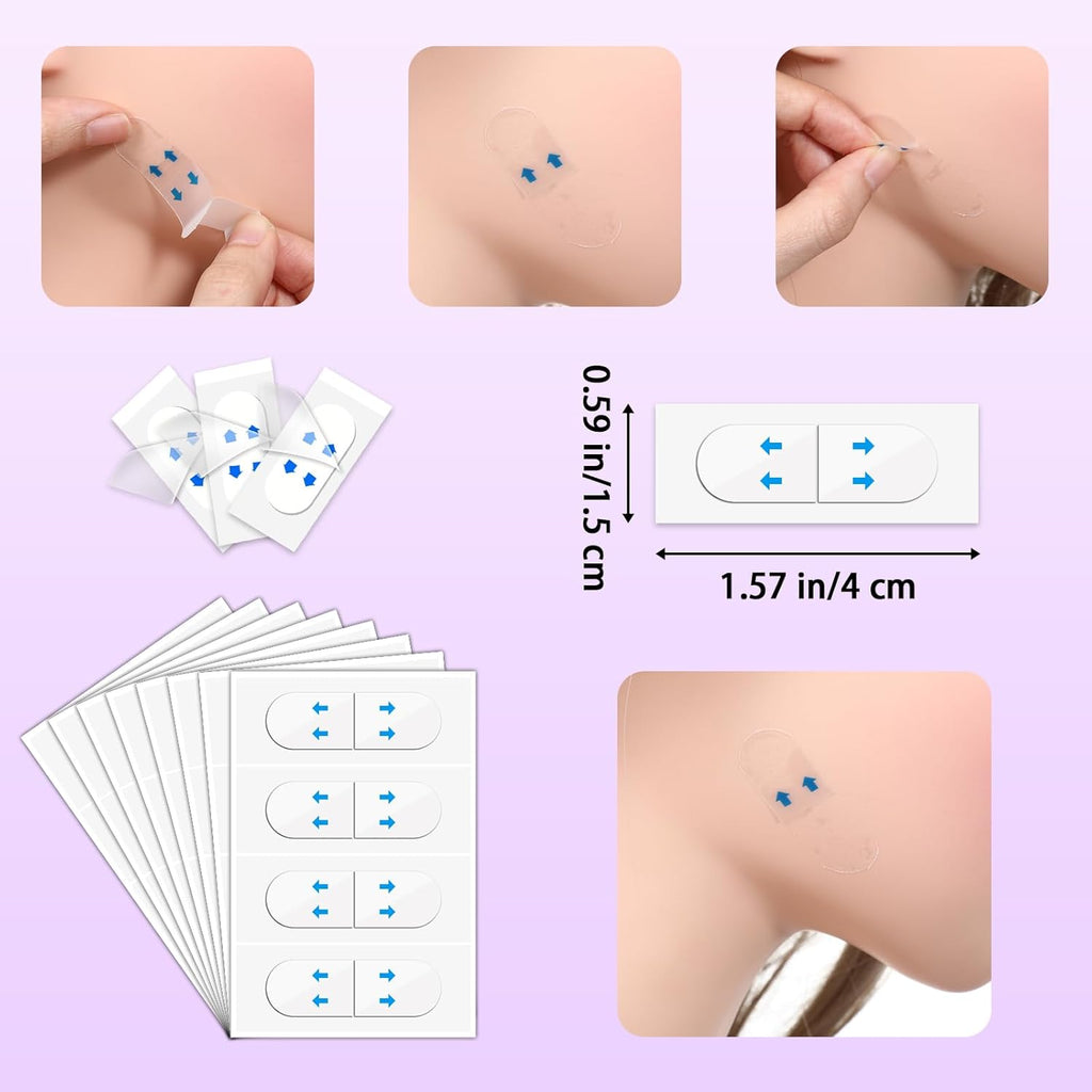 120PCS Face Tape Invisible, Beauty Skin Tightening Neck Jowls Double Chin Tape, Sagging Skin Face Tape Eyelid Strips Neck Wrinkle Patches Create Shape V Face