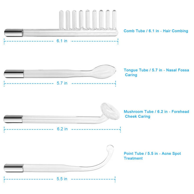 4 in 1 High Frequency Skin Therapy Wand Machine Microcurrent Massage Skin Rejuvenation Tightening Wrinkle Reducing Tool