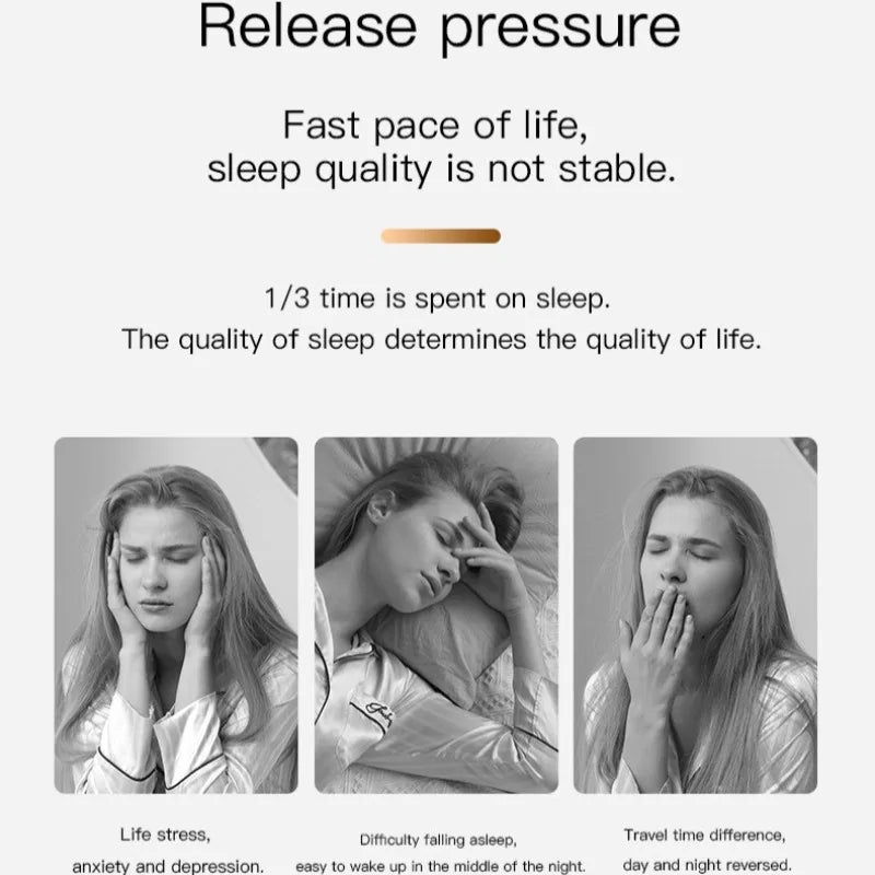Handheld Microcurrent Sleep Aid Device with EMS Pulse Stimulation for Anxiety Relief Insomnia Home Travel Use