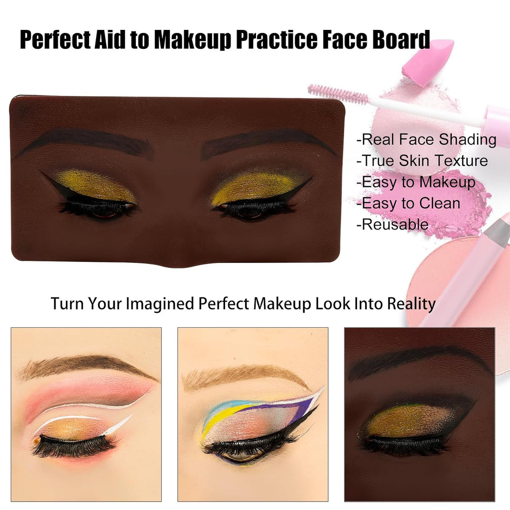 3D Eye Makeup Practice Board，Silicone Face Mannequin