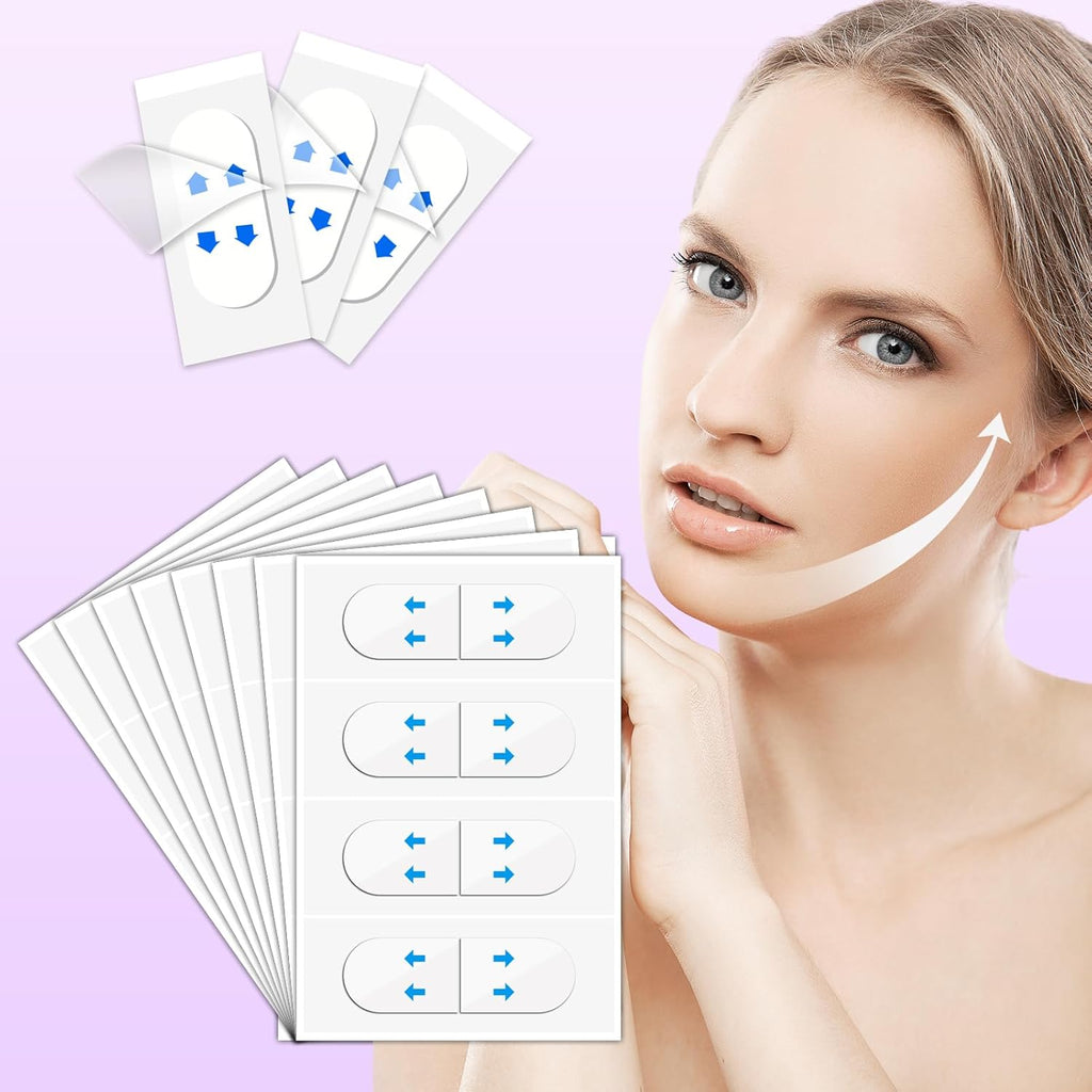 120PCS Face Tape Invisible, Beauty Skin Tightening Neck Jowls Double Chin Tape, Sagging Skin Face Tape Eyelid Strips Neck Wrinkle Patches Create Shape V Face