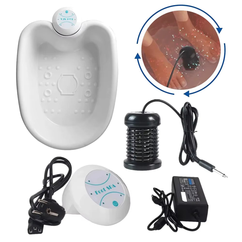 Detox Ionic Foot Spa Bath Massager Electric Mini Footbath Cleanse Machines Vibrating Whirlpool Care Arrays Aqua Health Therapy
