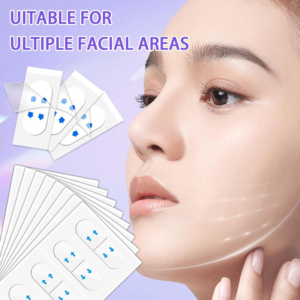 120PCS Face Tape Invisible, Beauty Skin Tightening Neck Jowls Double Chin Tape, Sagging Skin Face Tape Eyelid Strips Neck Wrinkle Patches Create Shape V Face